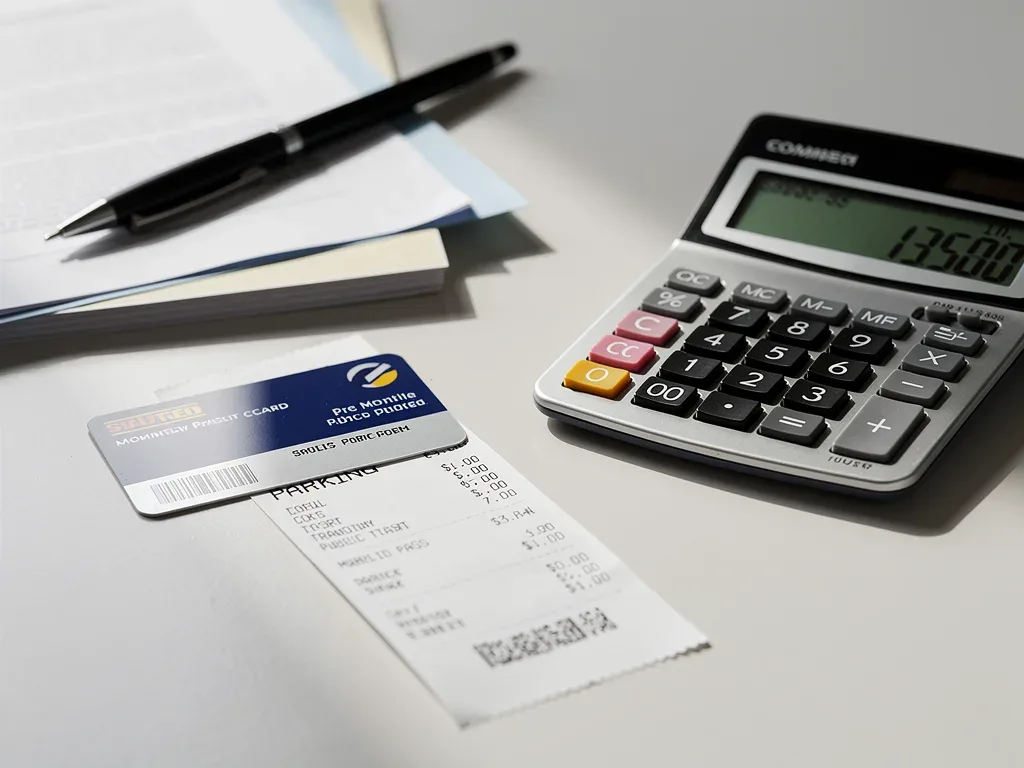 Transit pass and parking receipt showing pre-tax benefit savings