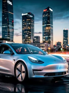 Electric vehicle charging at a modern station, symbolising future fuel efficiency