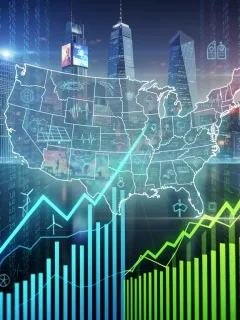 US stock market forecast for Q3 2026, showing growth sectors like technology and renewable energy.