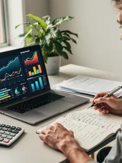 Woman planning 401(k) contributions for 2026 on laptop