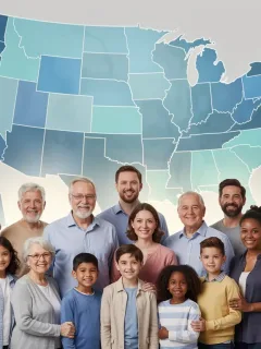 Diverse group of Americans benefiting from healthcare access due to Medicaid expansion policies.