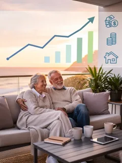 Couple enjoying financially secure retirement, symbolising maximised 2026 retirement benefits.