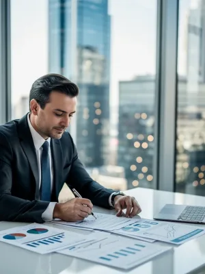 High-net-worth individual reviewing 2026 estate tax planning documents