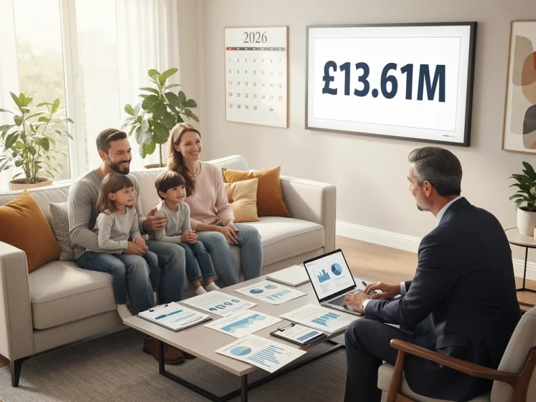 Family consults financial advisor on 2026 estate tax planning for £13.61 million exemption.
