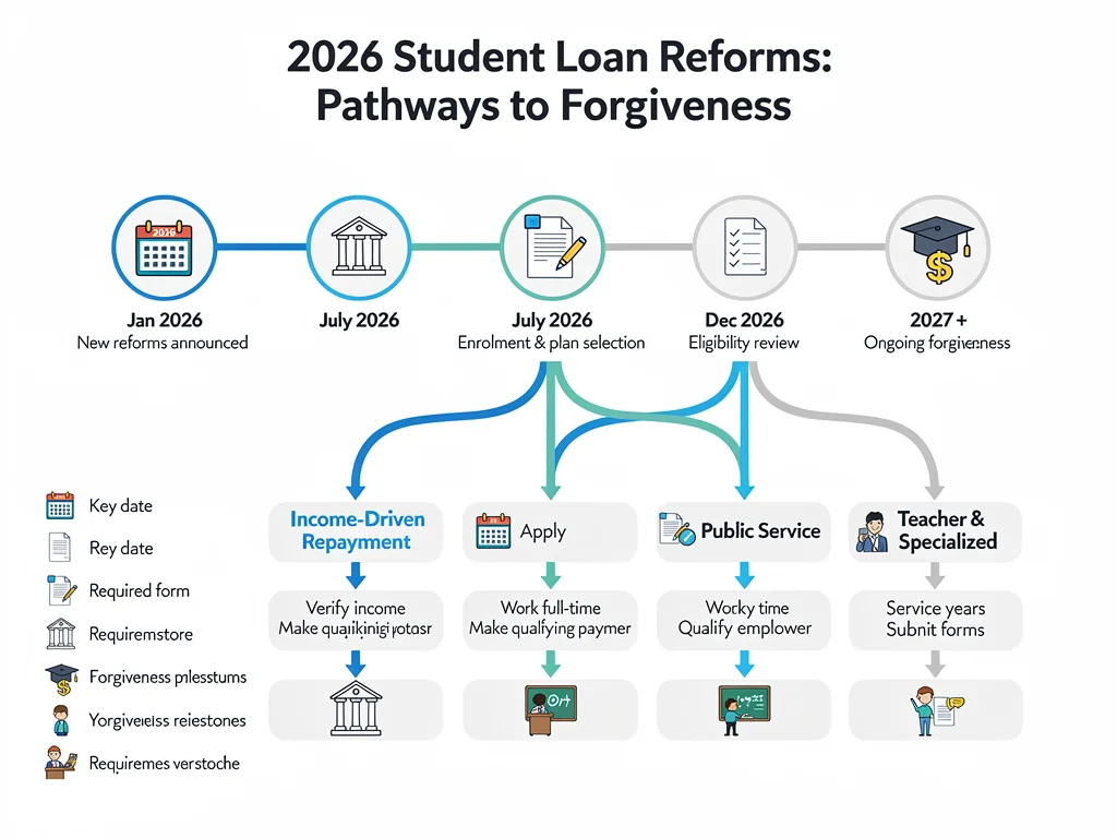 Timeline of 2026 student loan reform milestones and forgiveness pathways