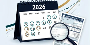 Graphic depicting 2026 calendar, Social Security statement, and upward trend graph for benefit maximisation.