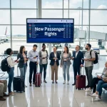 DOT New Air Passenger Rights 2026: Enhanced Compensation Passengers at airport terminal with new air passenger rights information