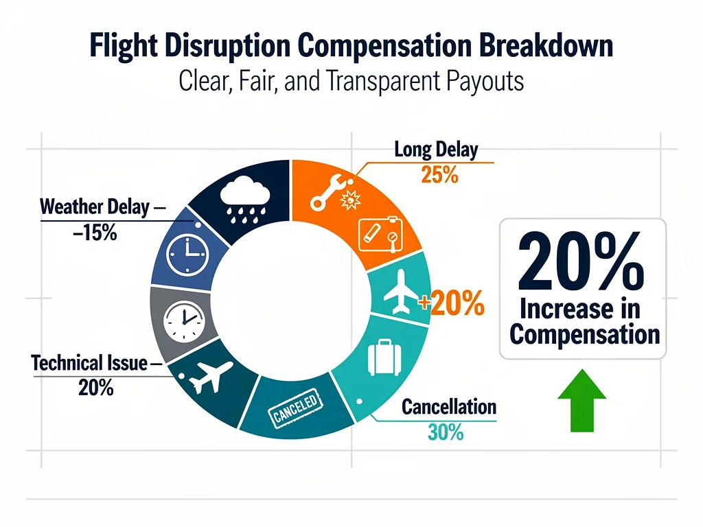 Infographic showing increased air passenger compensation breakdown