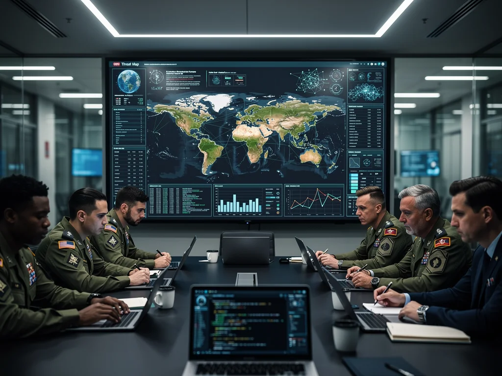 Cybersecurity experts collaborating on threat intelligence for critical infrastructure protection.