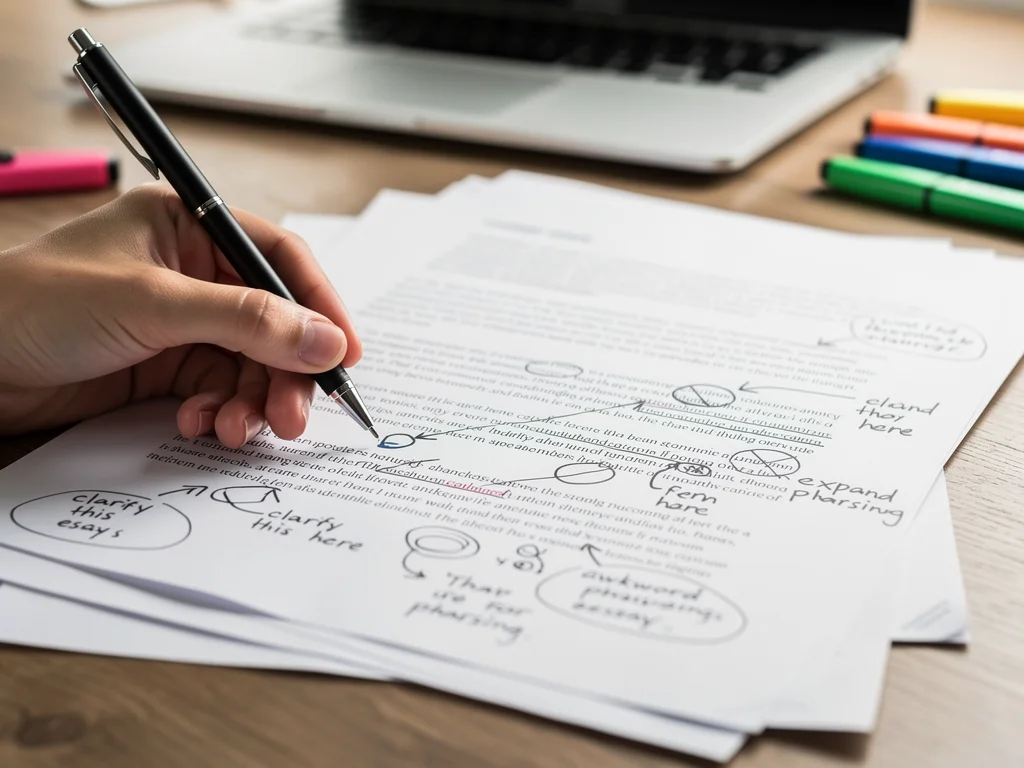 Editing and refining a college application essay draft