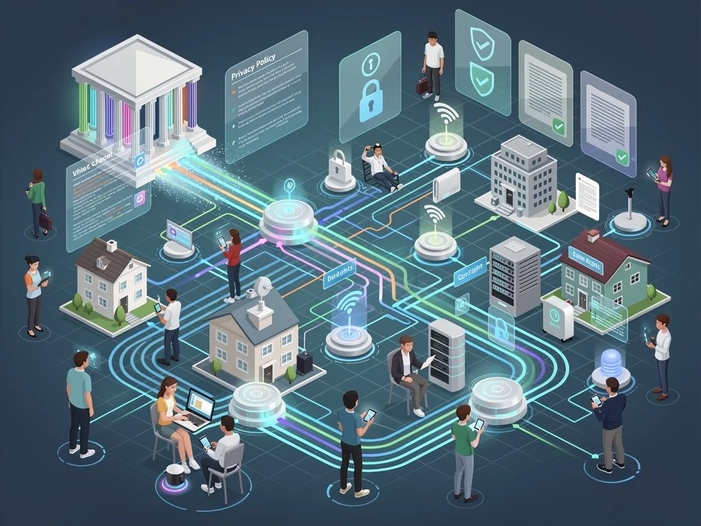 Interconnected digital network illustrating the impact of federal data privacy laws.