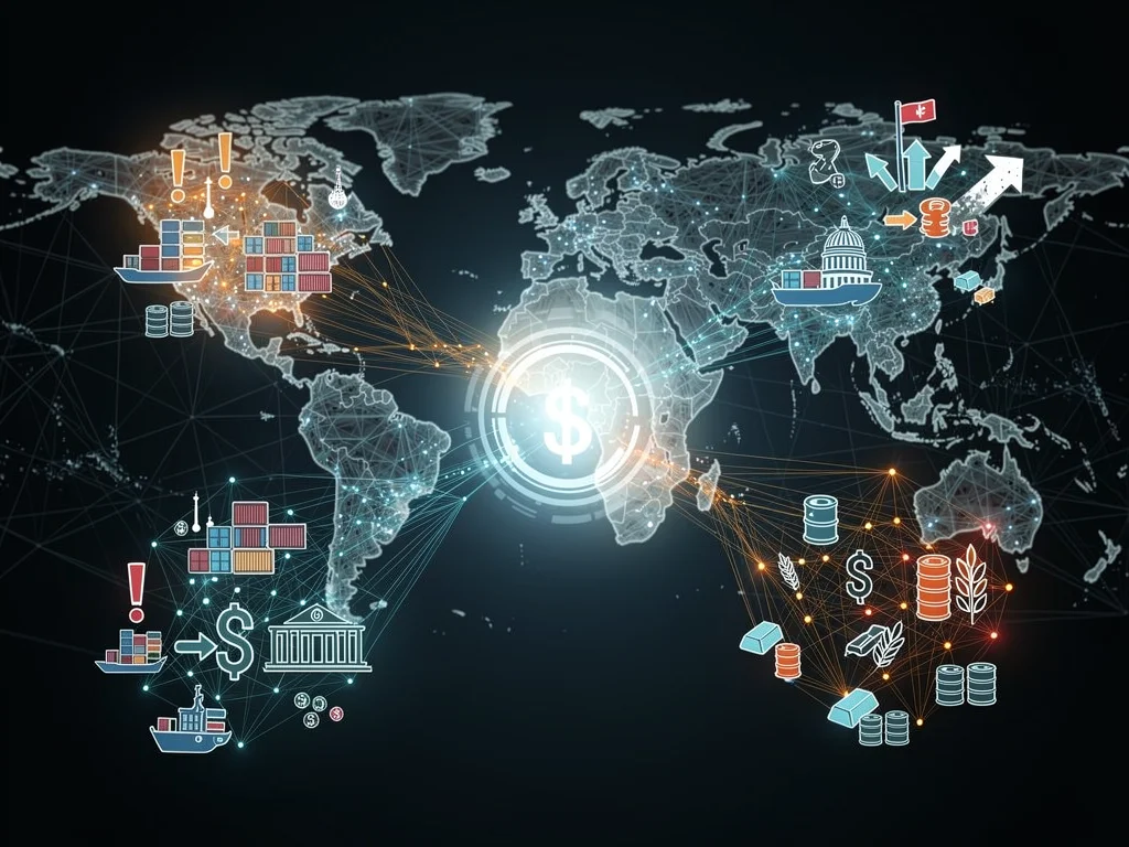 Interconnected global economic factors influencing the US Federal Funds Rate.
