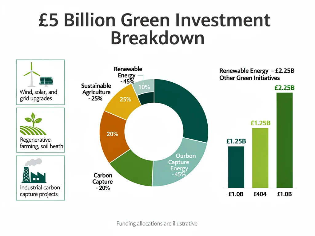 Infographic detailing US £5 billion green technology investment allocation