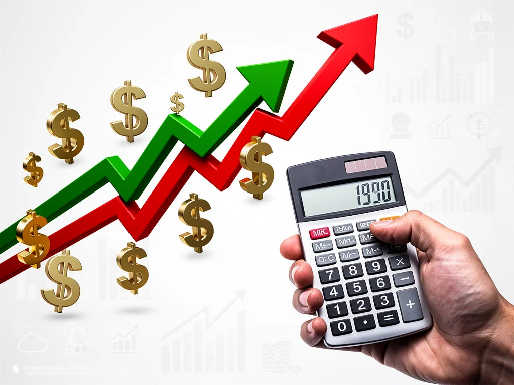 Inflation graph with calculator, representing COLA calculation and economic impact