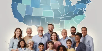 Diverse group of Americans benefiting from healthcare access due to Medicaid expansion policies.