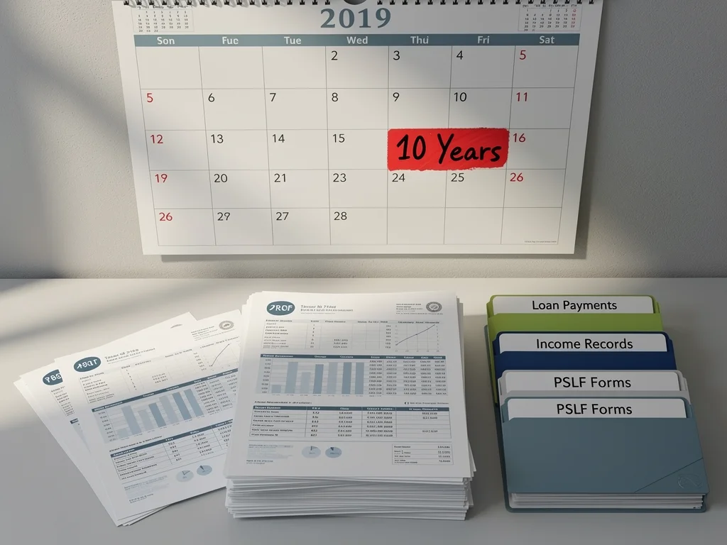 Calendar marking 10 years for PSLF eligibility
