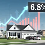 2026 US Mortgage Rate Trends: What 6.8% Means for Buyers Illustration of rising US mortgage rates impacting home affordability in 2026