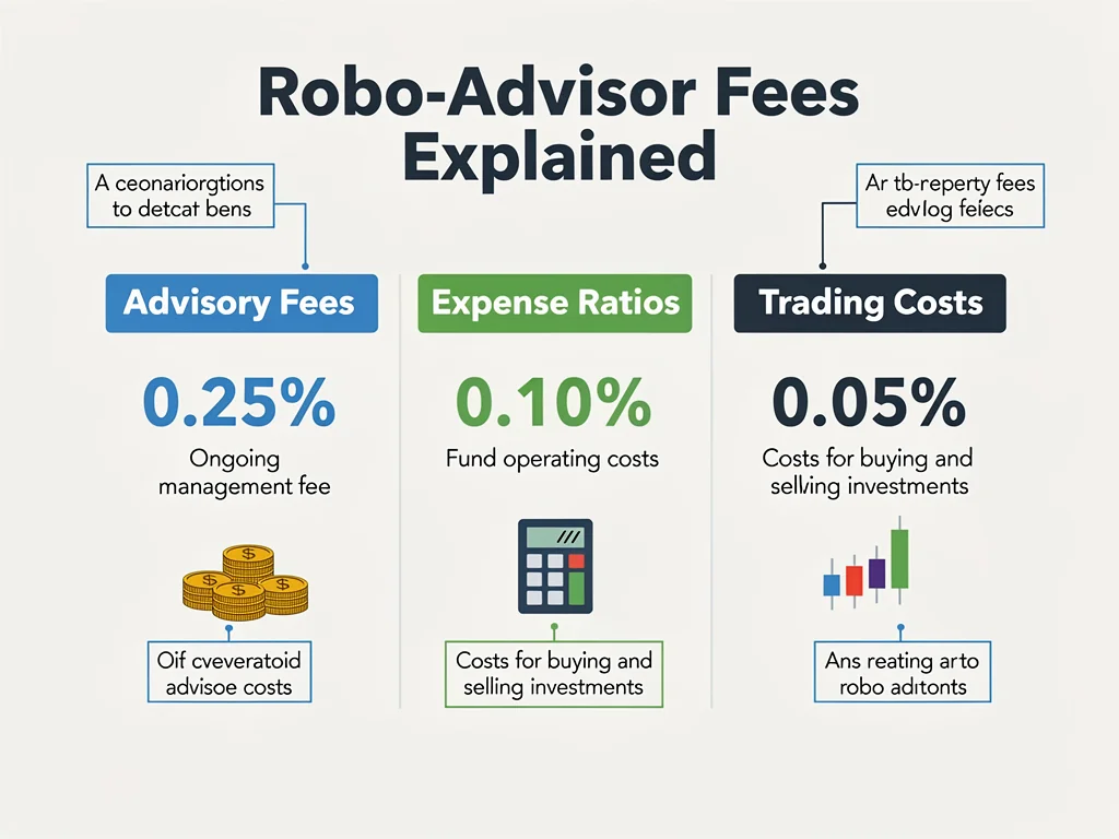 Infographic showing a detailed breakdown of typical robo-advisor fees.