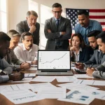 Small business owners reviewing financial projections concerning future tax rates.