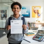 Student saving money with dual enrolment in US college
