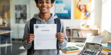 Student saving money with dual enrolment in US college