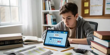 Student preparing for 2026 digital SAT/ACT exam