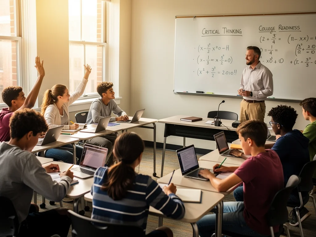High school students attending college classes through dual enrolment