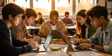 Students writing US college application essays for 2026 admissions success
