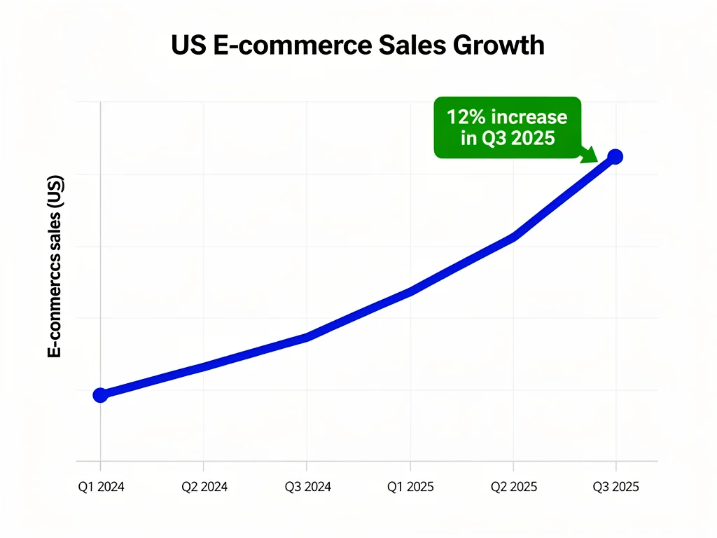 Graph showing a 12% increase in US e-commerce sales for Q3 2025.