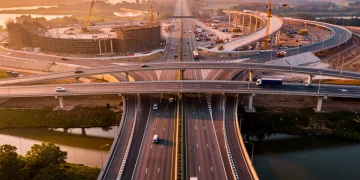Modern highway interchange with bridges, symbolising US infrastructure investment