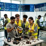 Students learning high-demand skills in a US vocational training centre, preparing for 2026 employment.